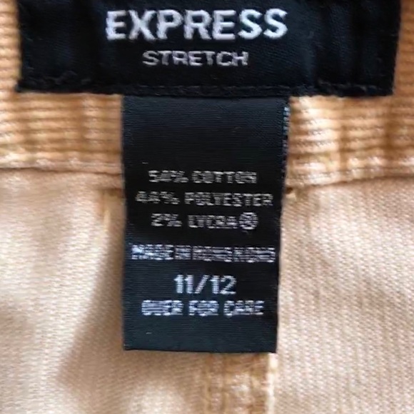 Tan corduroy flare pants Express Stretch size 11-12 36” x 32” (inseam) - Picture 4 of 8